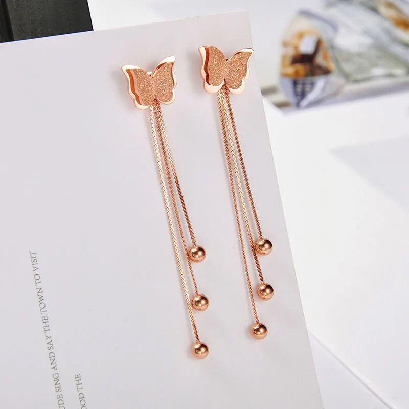 COD! anting titanium stud kupu kupu bulat panjang pendek anti karat import