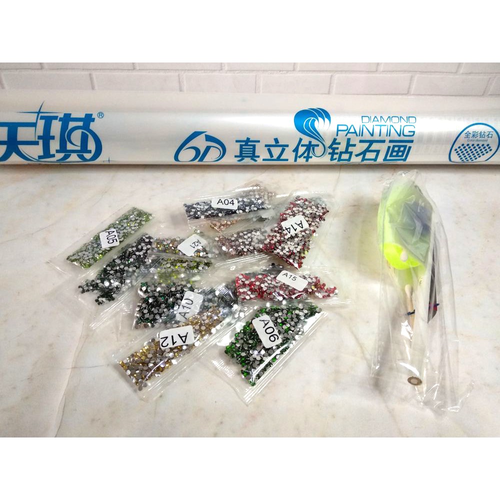 Paket DIY Craft Diamond Painting Y6019 Bunga Flower Anggrek Orchid