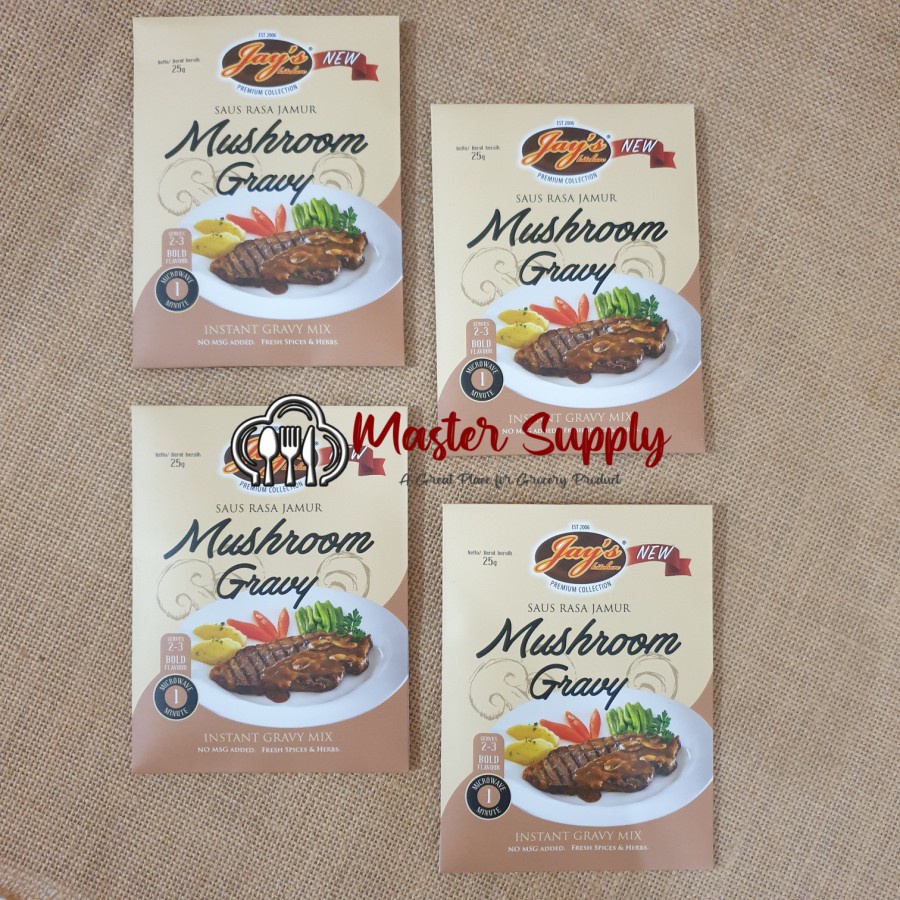 

JAYS MUSHROOM GRAVY SAUCE 25 GR / SAUS STEAK MUSHROOM / SAUS STEAK