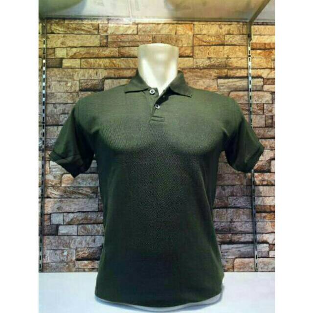 Jual Kaos Polo Hijau Army Kaos Kerah Kaos Seragam Shopee Indonesia