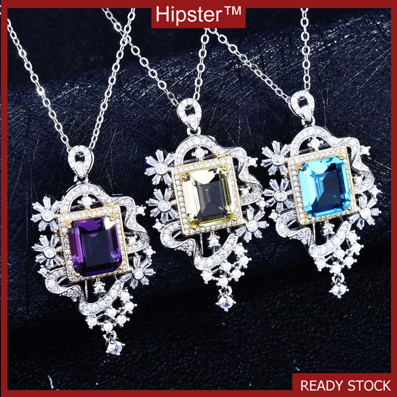 New Hot Sale Luxurious Style Natural Sapphire Pendant Necklace