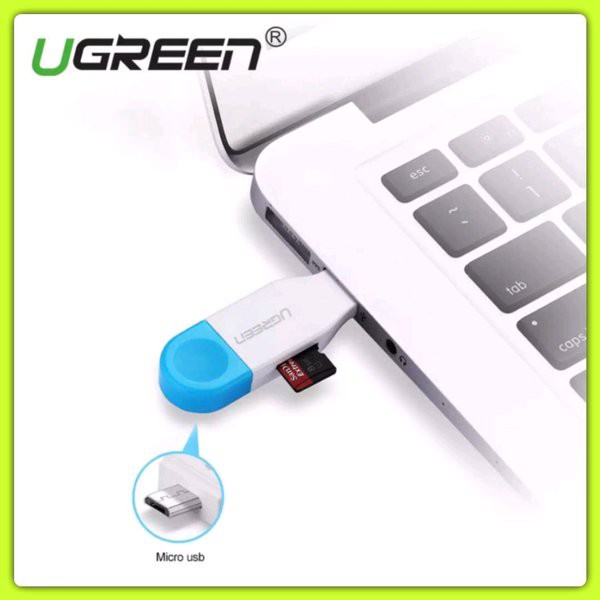 Promo UGREEN OTG USB 2.0 MICRO USB MICRO SD CARD READER OTG 2 IN 1 FLASH USB Diskon