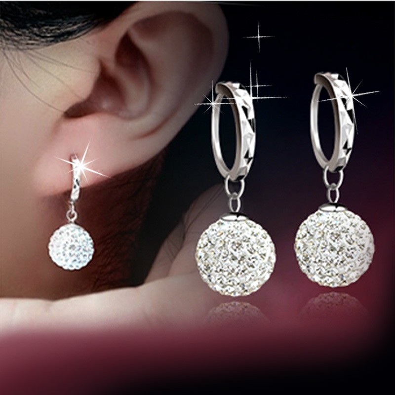 925 Sterling Perak Perempuan Anting-Anting Mutiara Putri Bola Anting-Anting Fashion Ornamen