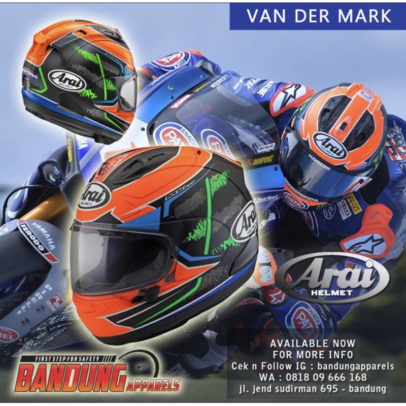 Arai Rx-7x Full Face Helmet Van Der Mark Japan SNI Arai Rx7x