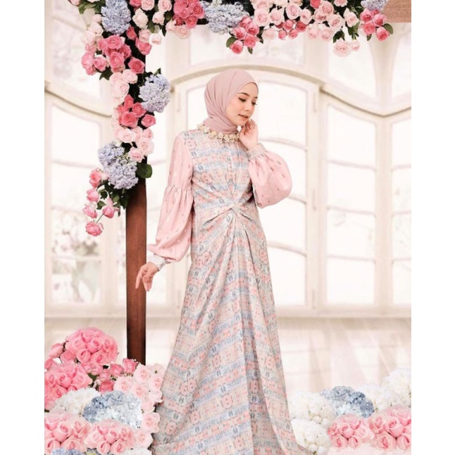 Tie Dye Dress by Vanilla Hijab - Sagerose Size S