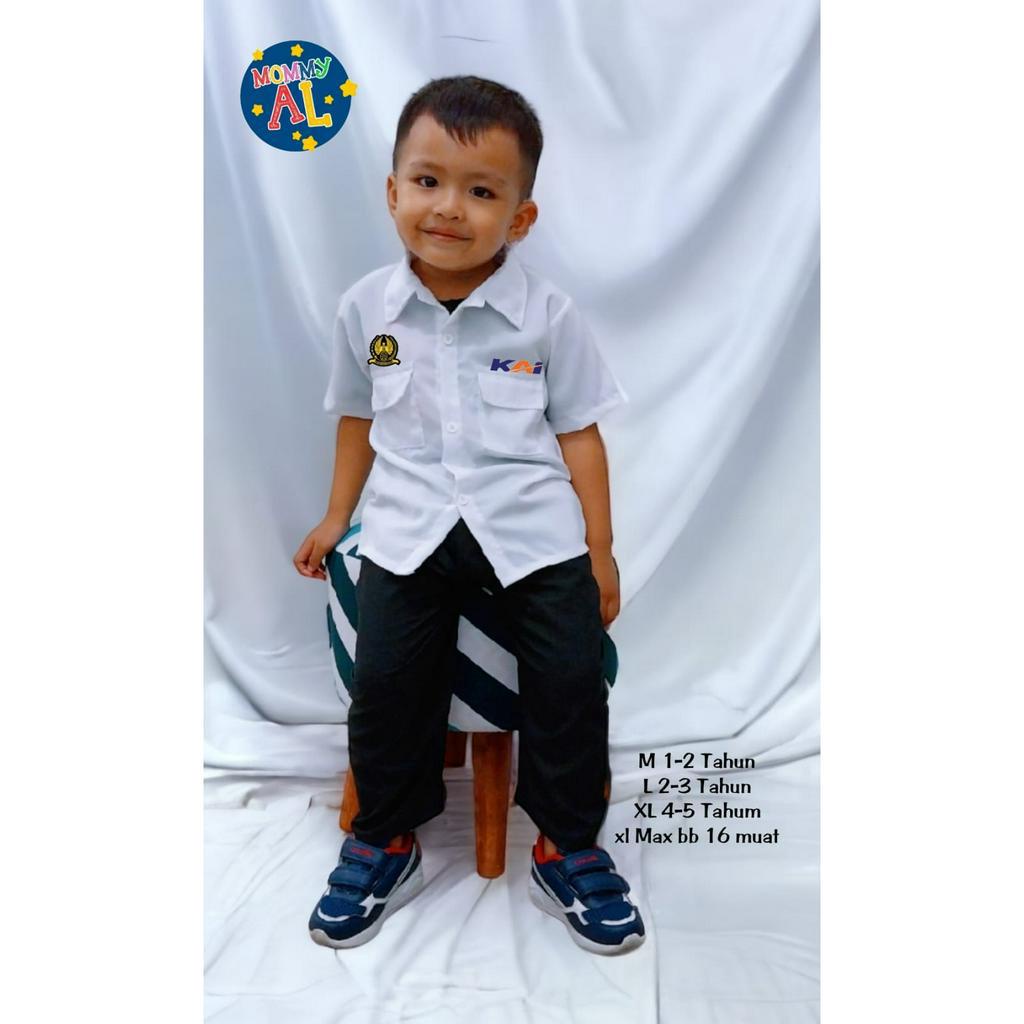 Seragam Karyawan PT KAI /masinis anak laki laki/Seragam masinis/Seragam masinis anak/Seragam masinis murah/Baju Profesi anak/Baju Profesi Anak Laki Laki/Baju profesi murah