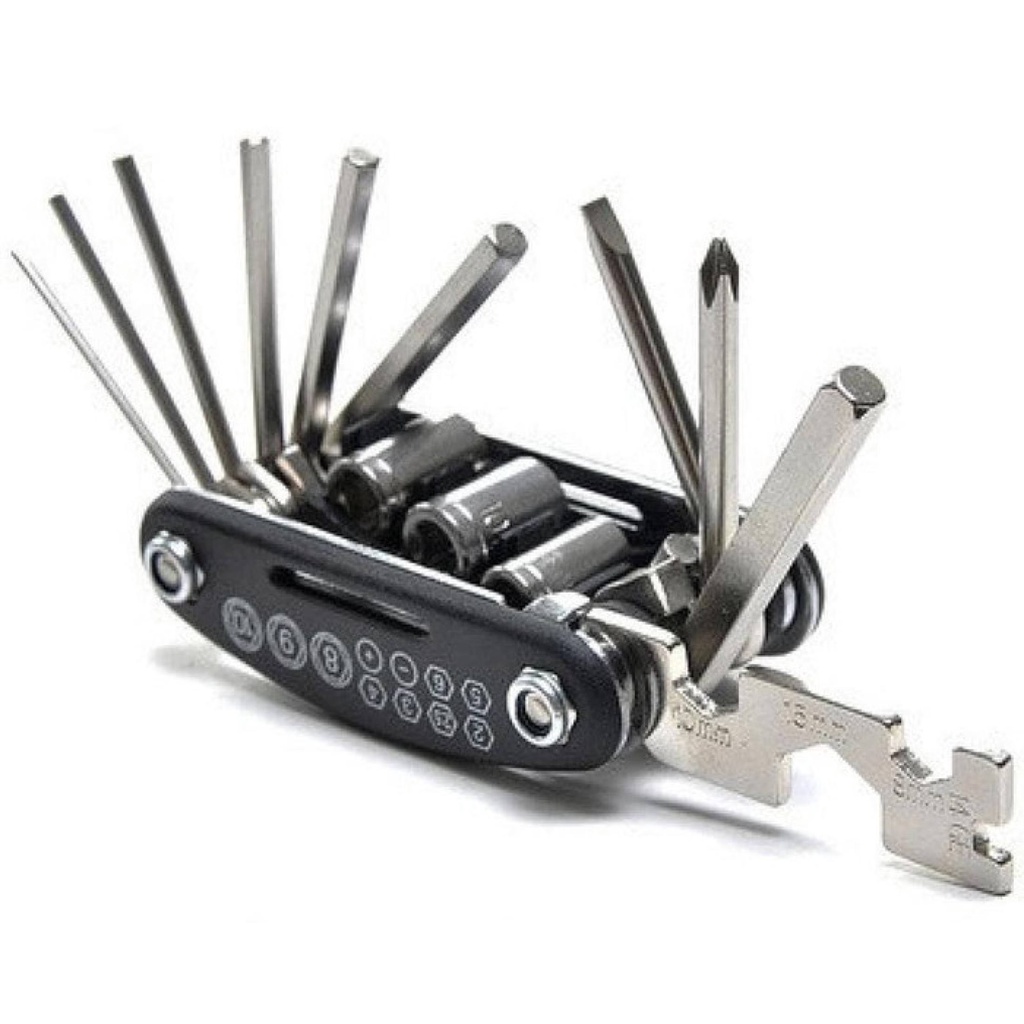 (C008) Mini bicycle tools set kunci lipat 16 in 1