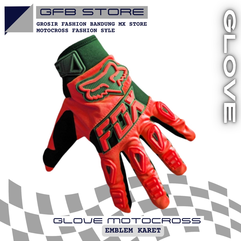 Sarung Tangan Anak | Glove Anak Motocross | Motor Trail Emblem Karet Anti Slip