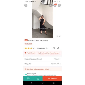 preloved rok serut / rok serut hitam / rok hitam