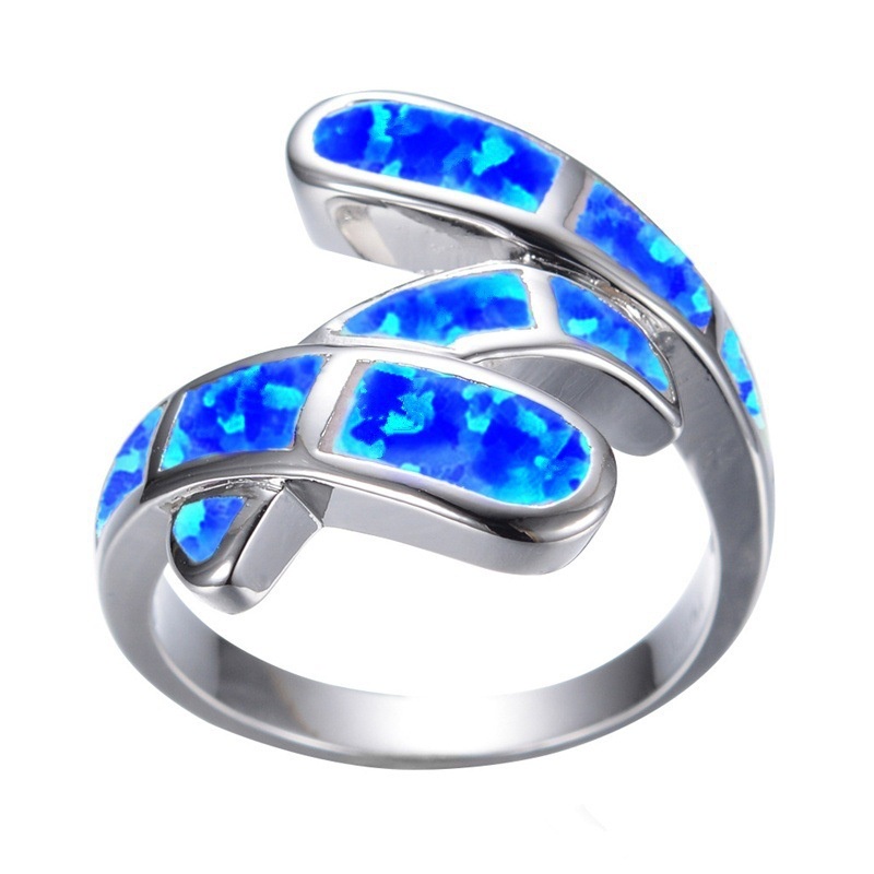 New style ring geometric shape Opal fashion women's ring ring