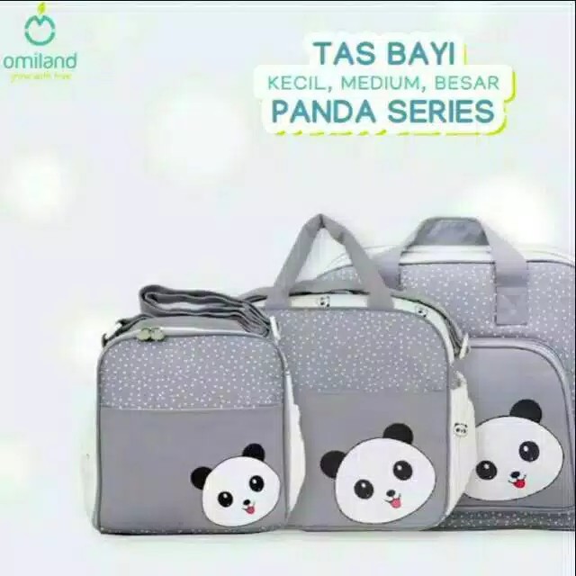 Tas Bayi BESAR Panda Abu Saku Diaper Bag OBT 4331- Bayi Online SHOP