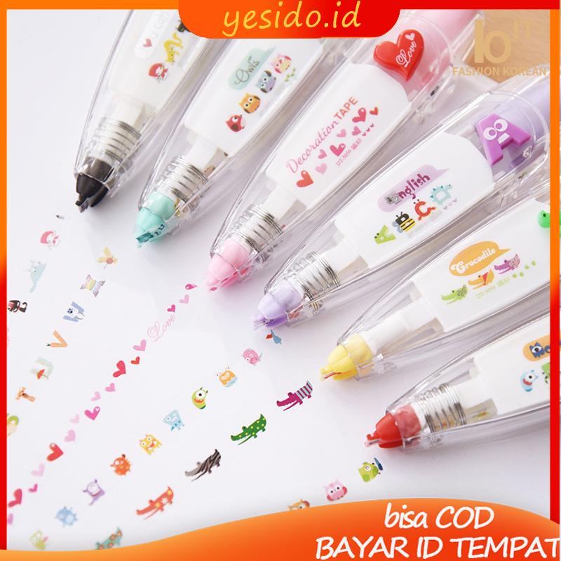 

[COD✨Ready stock]Penggantian Pola Lucu Isi Ulang Siswa Menandai Pita Koreksi Buku Harian DIY-YES