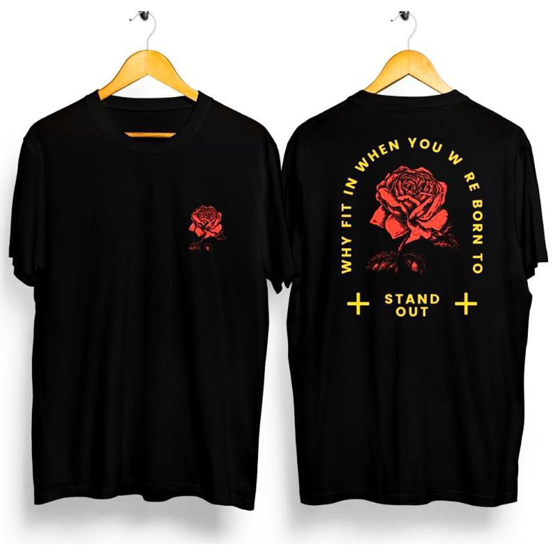 KAOS MAWAR STAND OUT || KAOS DISTRO PRIA WANITA || KAOS BUNGA