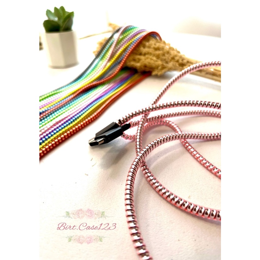RT94 PELILIT KABEL SPIRAL WARNA METALIC PELINDUNG CABLE HP CHARGER UNIVERSAL CORD PROTECTOR SOLID COLOR GLOSSY BC6246