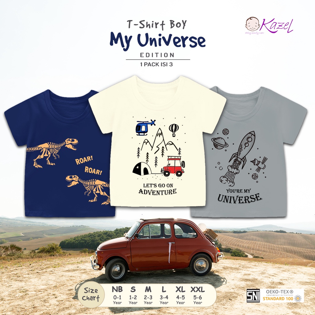 KAZEL TSHIRT ANAK LAKI LAKI KAZEL KAOS ANAK COWOK JURASSIC UNIVERSE BY HAPPY EDITION