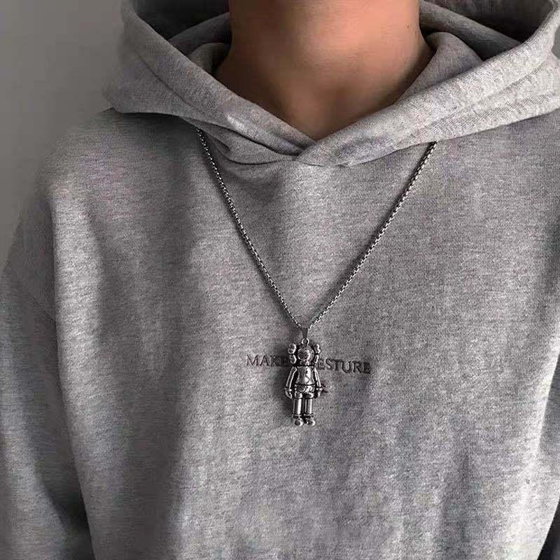 Kaws Kalung Liontin Boneka Sesame Street Bahan Titanium Steel Gaya Hip Hop Untuk Pasangan