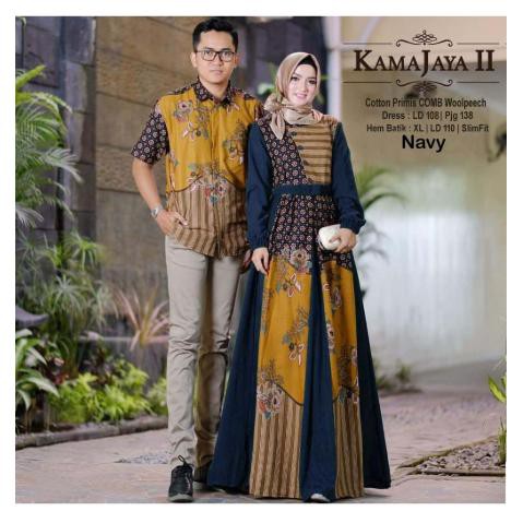 Terlaris Baju Batik Couple Pasangan Keluarga Muslim Gamis Pesta Couple 3