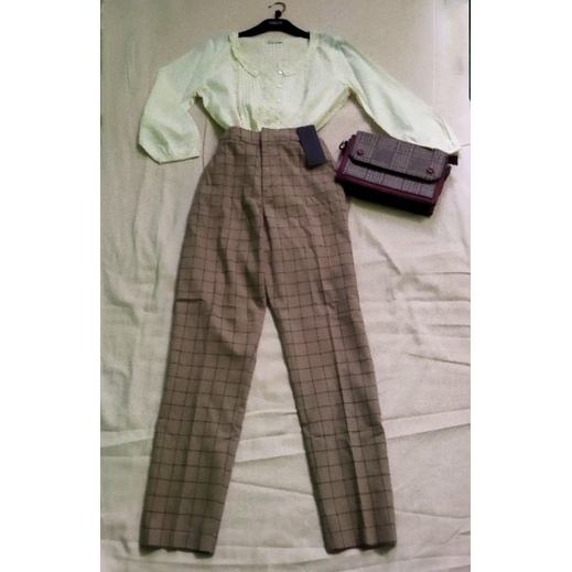 Earth Music & Ecology kemeja celana / highwaist / set formal