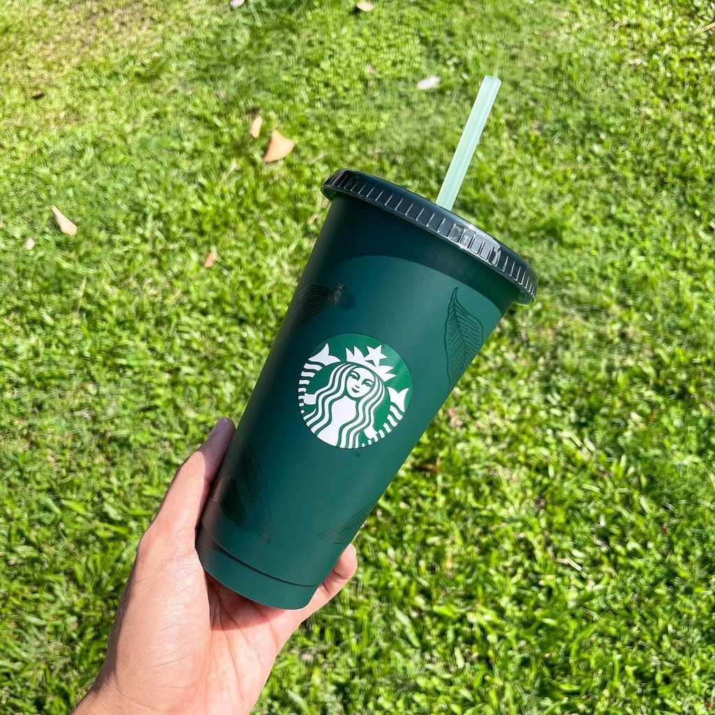 Tumbler Starbucks Reusable Cup Green Matte Doff Core Essential Reusable Cup Green Venti Trenta