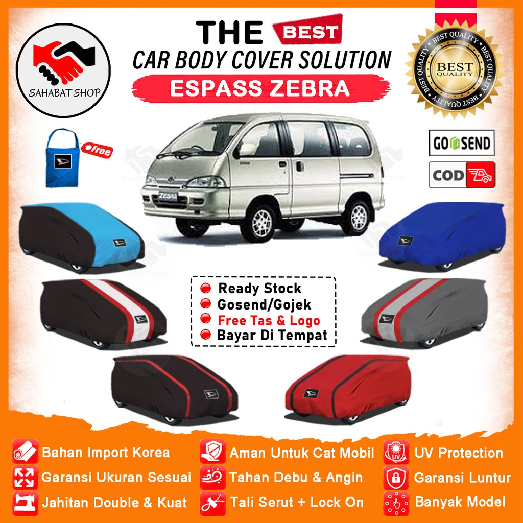 Sahabat Body Cover Mobil Espass  / Sarung Daihatsu Espass Zebra Outdoor / Mantel Selimut Tutup Kerudung Kelambu Jas Mantol Kerodong Terpal Pelindung Pembungkus Tutupan Bungkus Mobil Espass Waterproof Anti Air Model Orange