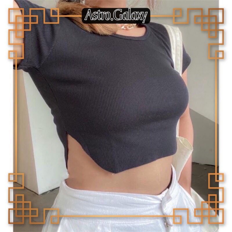 [ TS ] Crop Top Rib Baju Murah Atasan Crop Atasan Korea Murah