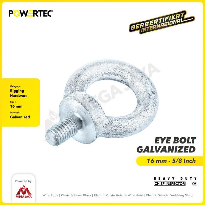 Eye Bolt / Mata Baut Galvanized M16 Powertec