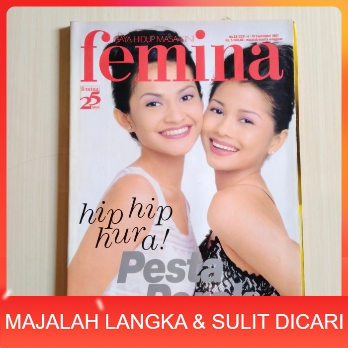 Majalah FEMINA No.35 Sep 1997 JIHAN FAHIRA & CUT TARY Langka