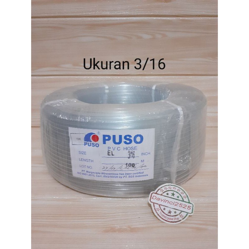 Selang airator / Selang puso / Selang aerator puso / puso 3/16 / selang udara aquarium / per meter