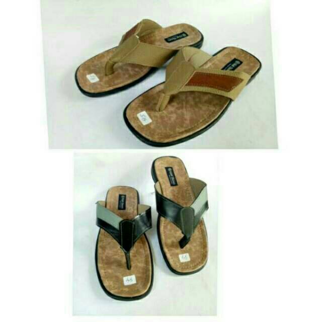 Sandal big size jumbo ukuran besar 45 kulit sapi asli murah japit jepit flat terbaru pria cowok