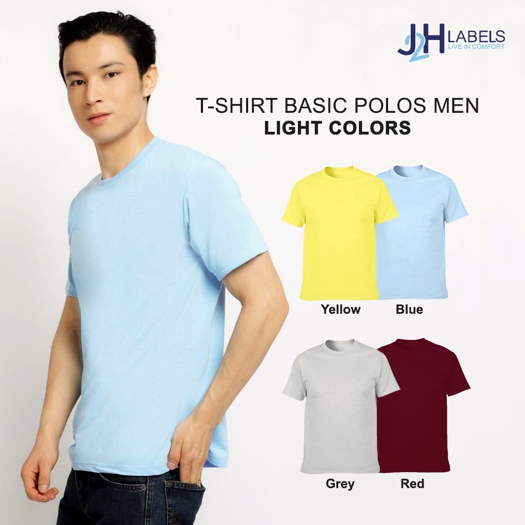 Tshirt Basic Polos Atasan Dewasa Kaos remaja laki laki / unisex polos - Men (Bold Colors)