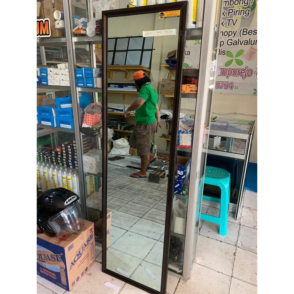 Cermin dinding uk 158cm x 45cm bingkai aluminium - khusus Kediri