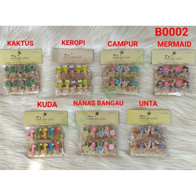 DC ( B02 ) 1 PAKET WOODEN CLIP PAPER PENJEPIT KAYU / VARIASI CAMPUR KAMI PILIH YANG PALING BANYAK