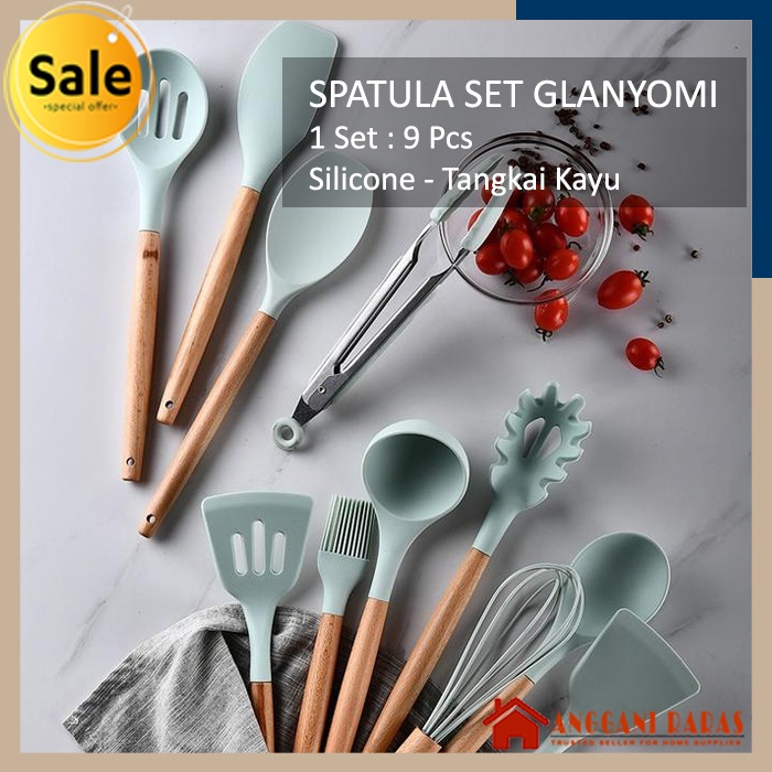 Sutil Set Spatula Silicon Spatula Silikon Set Spatula Silikon Tahan Panas 1Set 9 Pcs