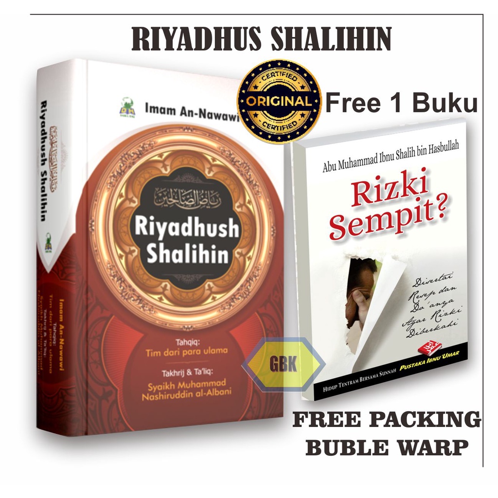 Riyadhus Shalihin ORI - Penerbit Darul Haq (Free 1 Buku rezki sempit?)