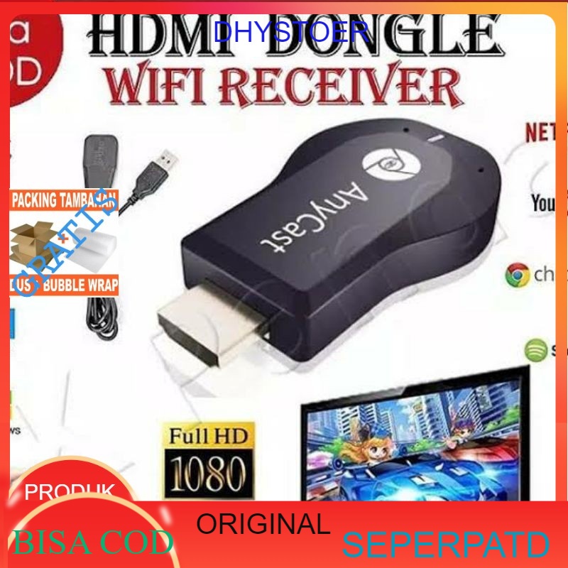 AnyCast Dongle HDMI Wifi Display Receiver TV - Merubah TV Jadi Smart Tv