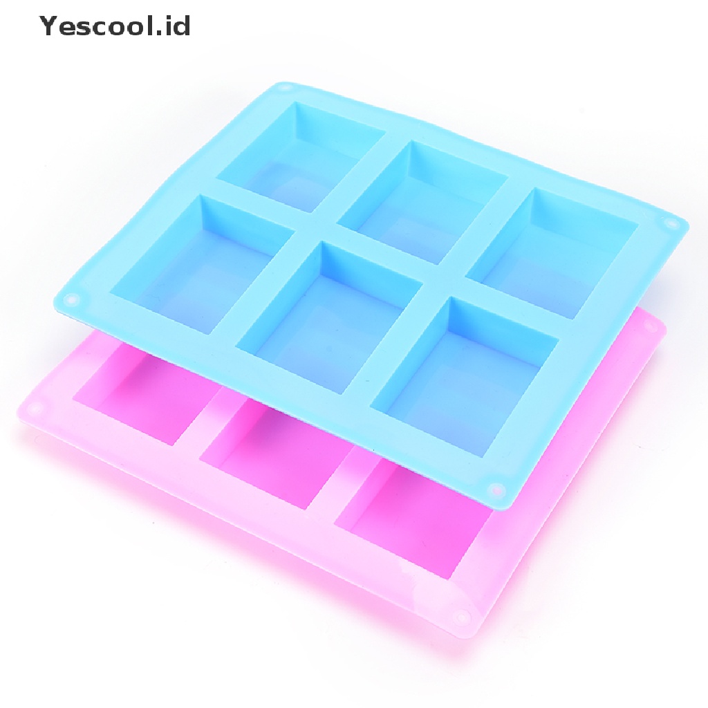 【Yescool】 6-Cavity Silicone Rectangle Soap Cake ice Mold Mould Tray For Homemade Craft DIY .