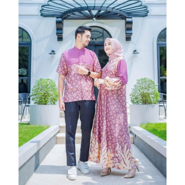 Gamis Maxmara Silk Mix Moscrepe Couple Gamis Sarimbit Family Set Seragam Keluarga Baju Koko Ayah Gam