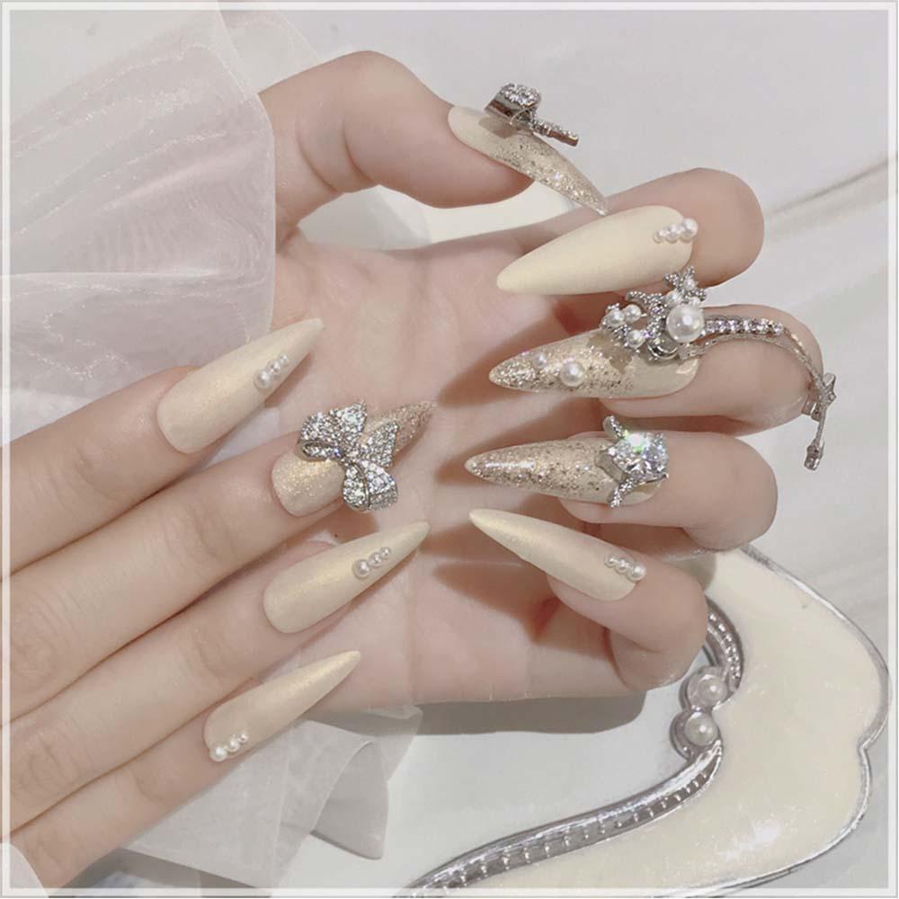 Mxbeauty Charms Rantai Rumbai Desain Bunga Zircon 3D Untuk Dekorasi Nail Art