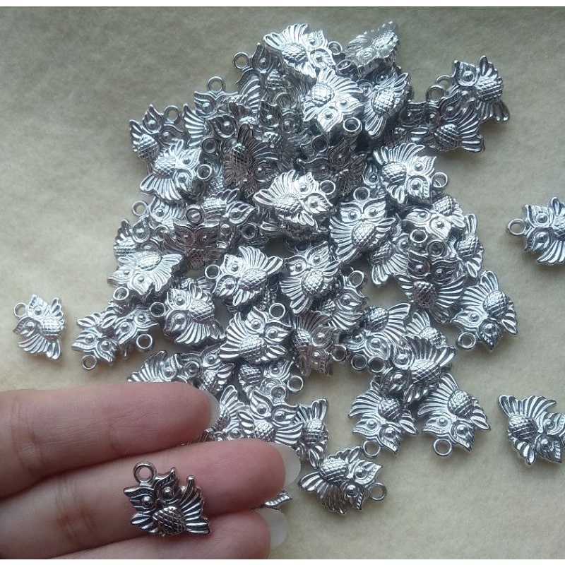 Charm bandul gantungan owl per 10biji