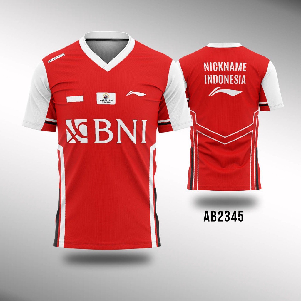 JERSEY BAJU THOMAS CUP TIMNAS INDONESIA FREE CUSTOM ADA UKURAN JUMBO