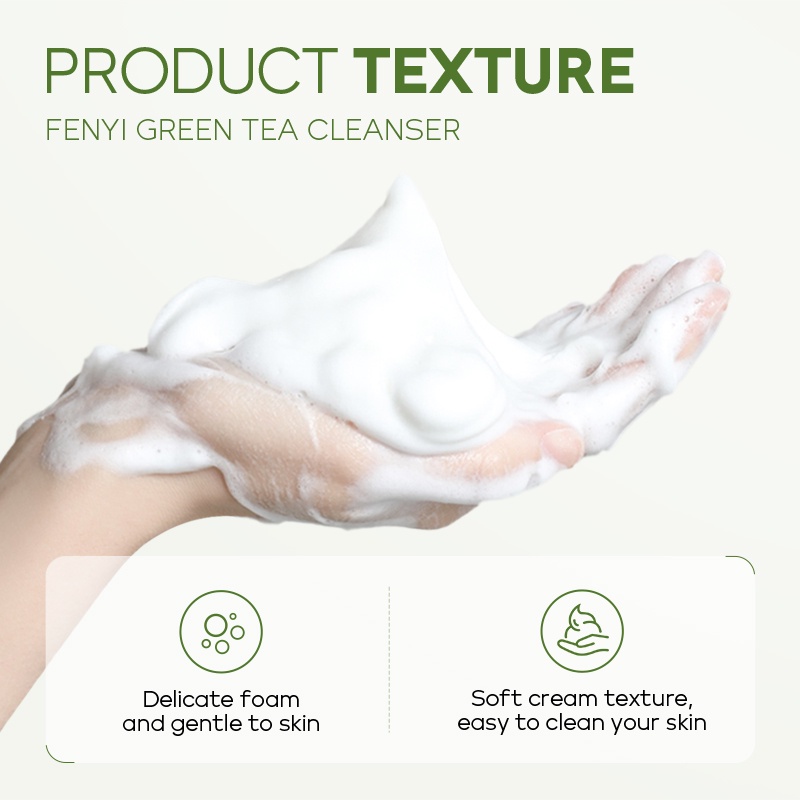 Fenyi Green Tea Facial Wash Foam Cleanser Sachet Mengurangi Bekas Jerawat 2g