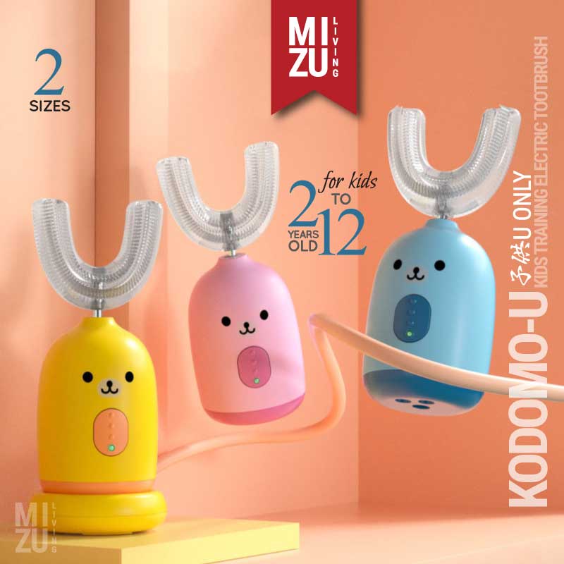 MIZU KODOMO-U ONLY Kids Training Electric Toothbrush Sonic Vibration Sikat Gigi U Anak USB Elektrik