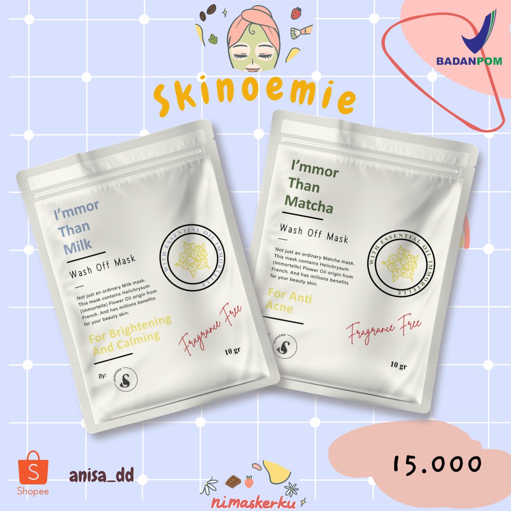 [READY] SKINOEMIE MASK MASKER SKINOEMIE MATCHA SKINOEMIE MILK WAH OFF MASK