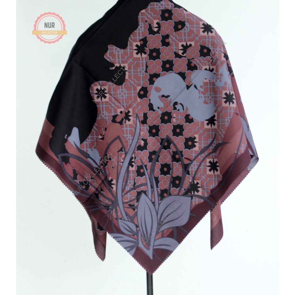 Jilbab Motif Segi Empat Lasercut Azara Fashion Muslim