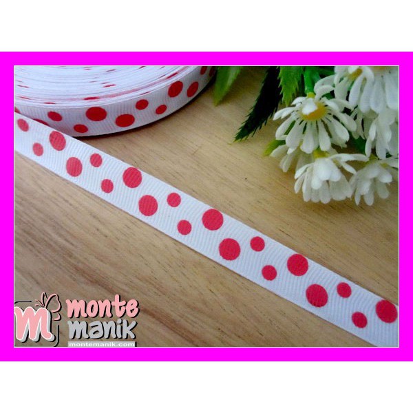 

Bahan Craft Pita Grosgrain Motif Polka 1/2 inch - PITA-032