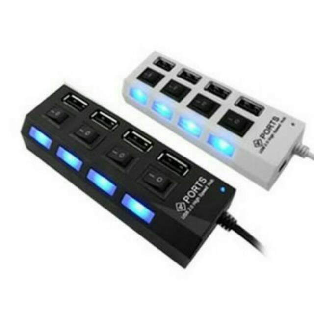 Usb hub 4 port dengan saklar ON/OFF penambah port usb pc