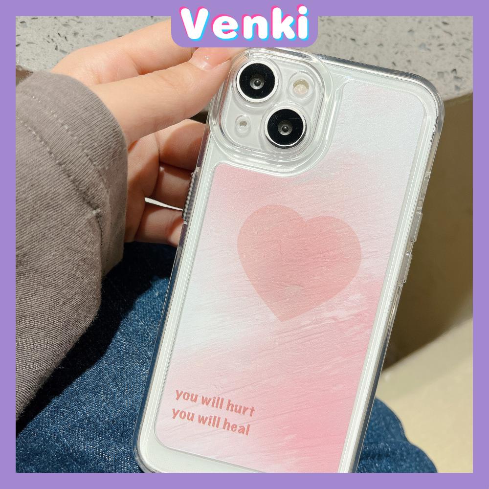 iPhone Case Silicone Soft Case Clear Case Thickened Shockproof Protection Camera Metal Button Pink Heart Compatible For iPhone 11 Pro Max 13 Pro Max 12 Pro Max 7Plus xr XS Max