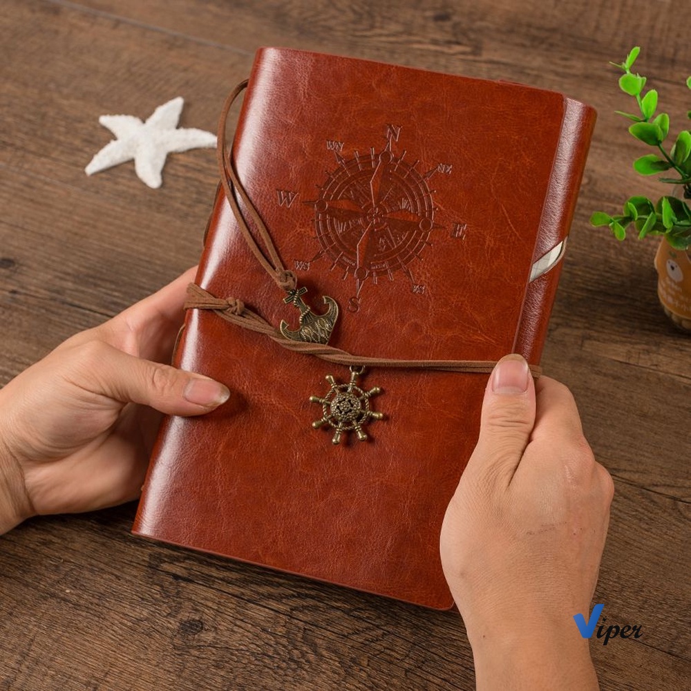 

Buku Catatan Notebook A5 A6 Buku Diary Aesthetic Gaya Retro Binder Unik Cover Kulit PU Leather