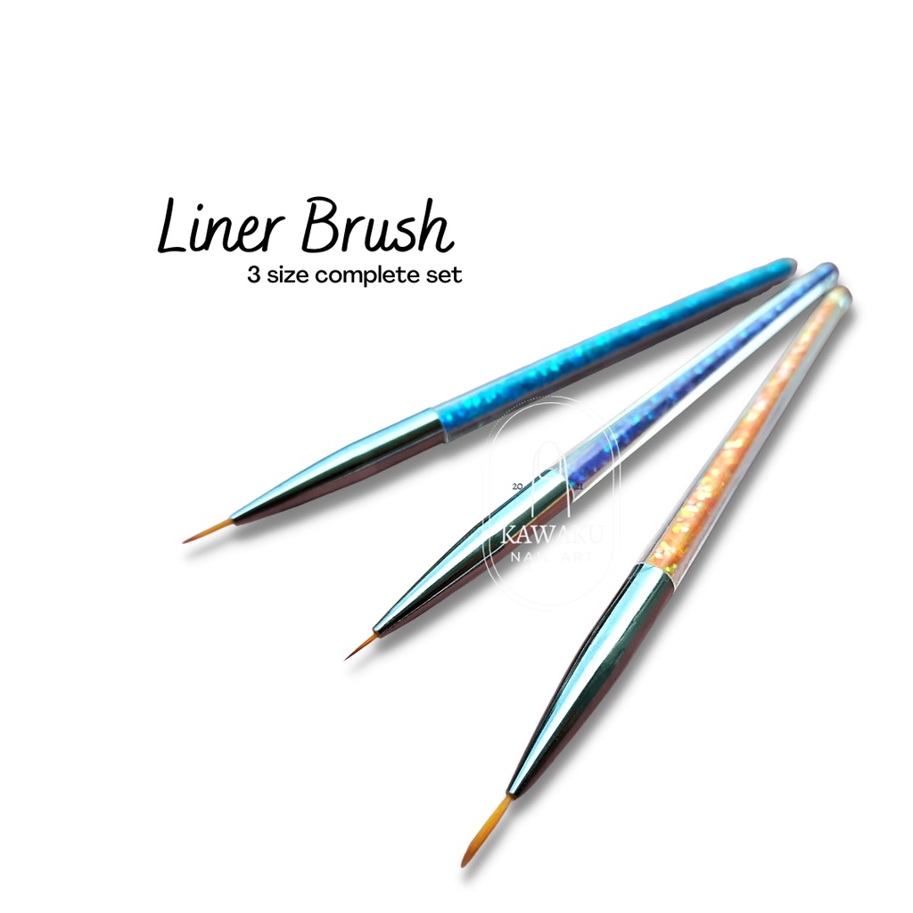 Brush Liner set 3 Crystal Kuas Nail Art NP-33