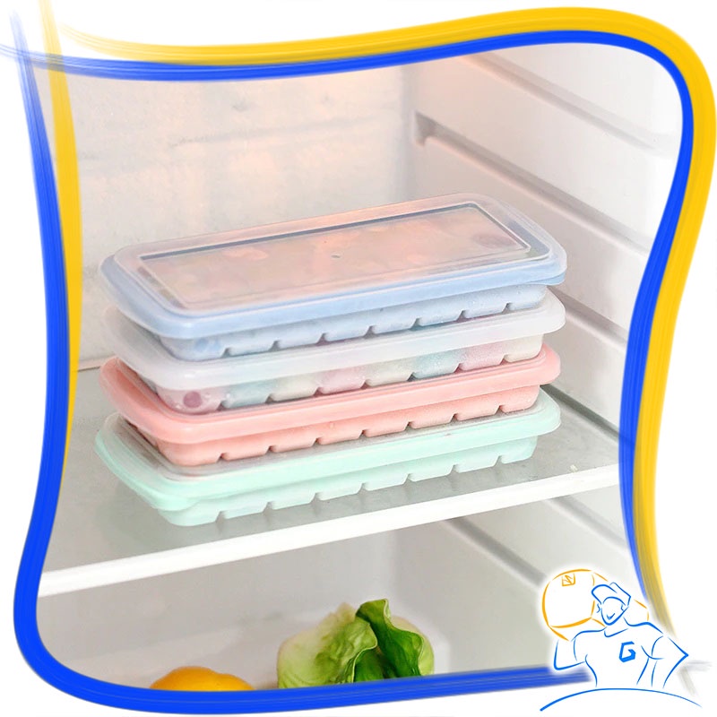 Cetakan Es Batu Puding Silikon 24 Kotak 36 Kotak Ice Cube Tray Dengan Tutup Cetakan Sirup Batu Es Cetakan Cokelat Jelly Kulkas Susun